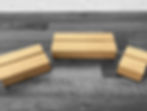 Thumbnail: Fused glass oak display stands with central groove