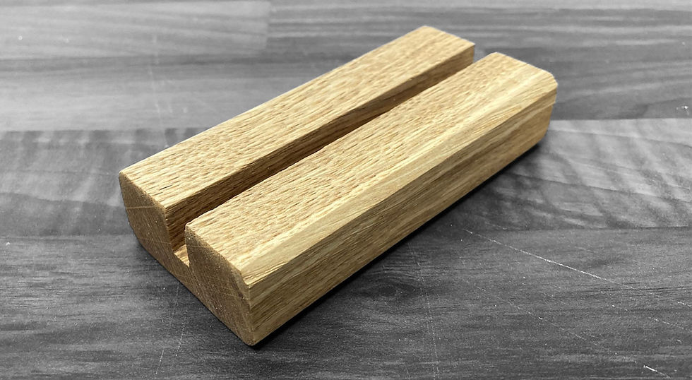 Thumbnail: Small Central Grooved oak stand for displaying glass