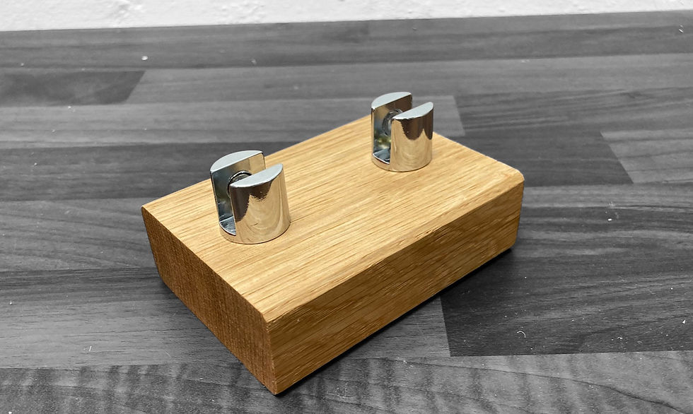Thumbnail: Deluxe Oak Clamp style display stands for glass fusion  3cm high