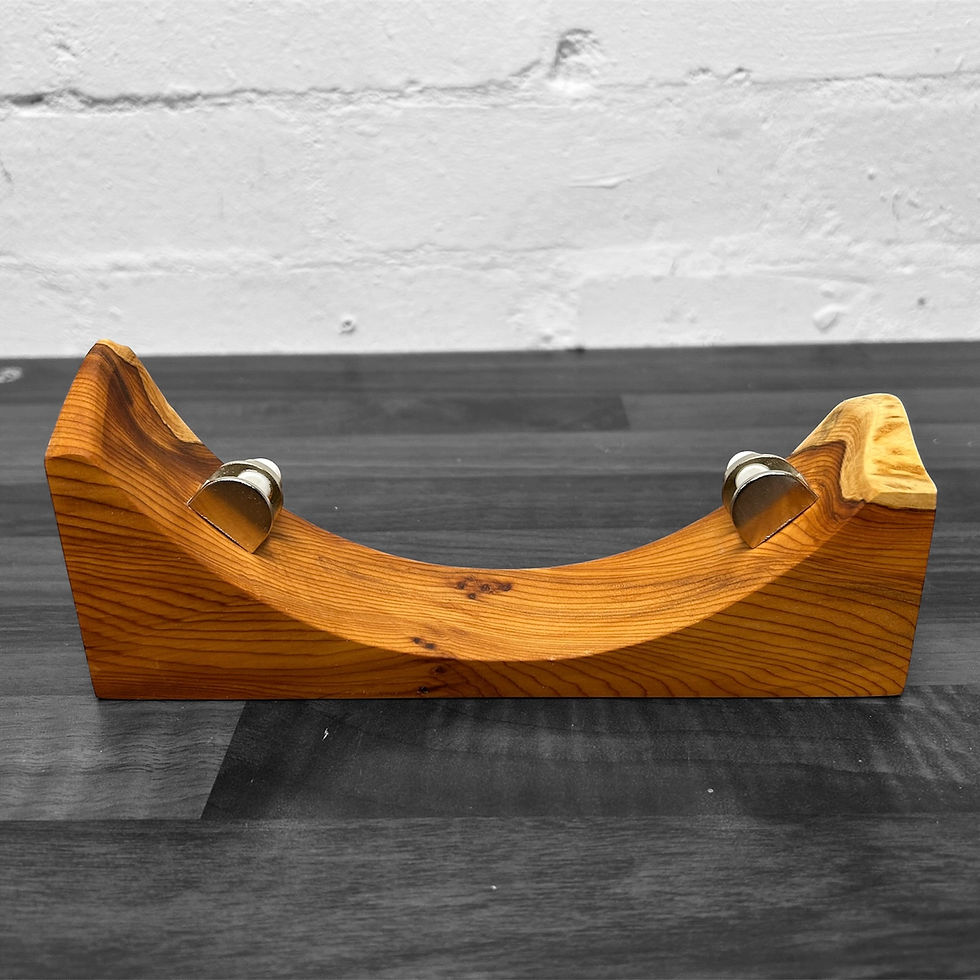 Thumbnail: Yew Circular 200mm dia stand holder Clamp display stands for glass  live edge