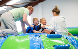 Front view of Airpark Adventure indoor inflatable park in Glasgow