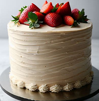 strwberry cake with poofs.jfif