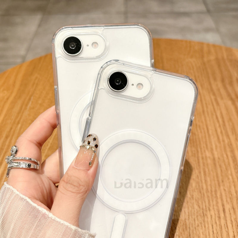 Thumbnail: For Magsafe Magnetic Transparent Phone Case For iphone 16E 15 14 13 12 Mini 11 1