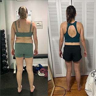 Side-on posture comparison before and after corrective training