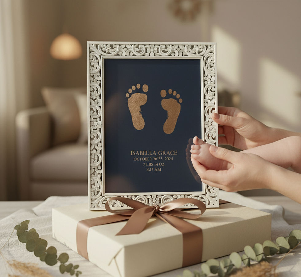 Baby foil footprint frame