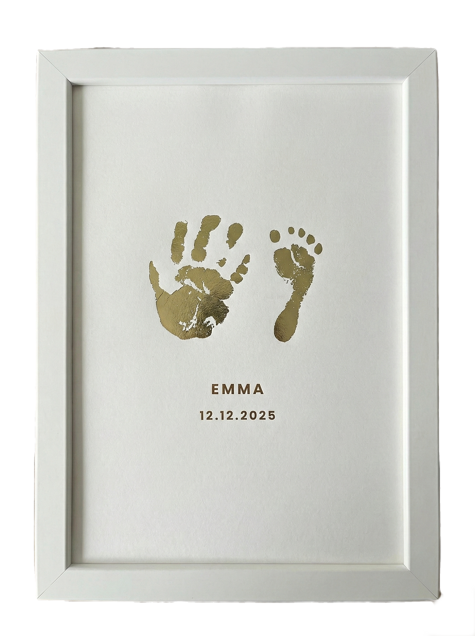 White Color Gold Foil Baby Frame