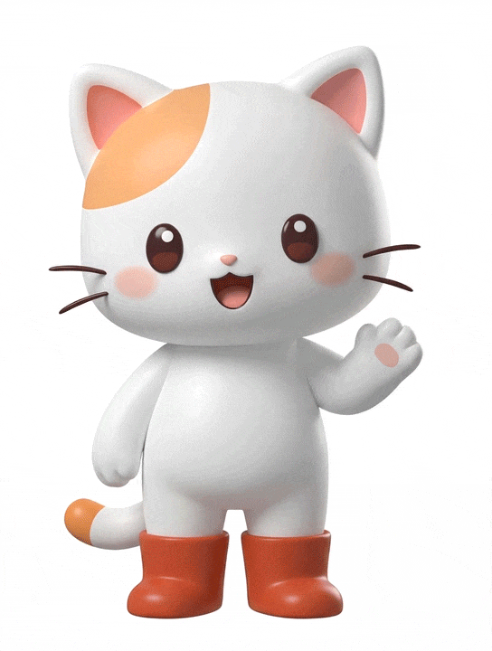 O Gatinho Cris acenando gif