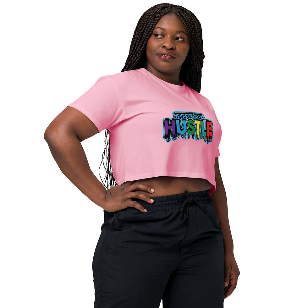 Thumbnail: Zaedons Womens Crop Top Never Stop Print