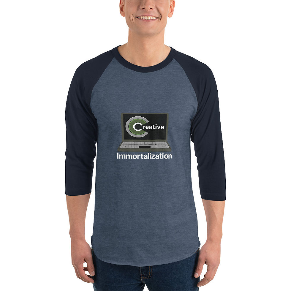 Thumbnail: T Shirt Mens 3/4 Sleeve WHT Creative Immortalization Print