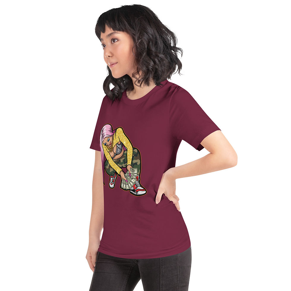 Thumbnail: Womens Dark Tone Hustle Shawty Graphic Tee