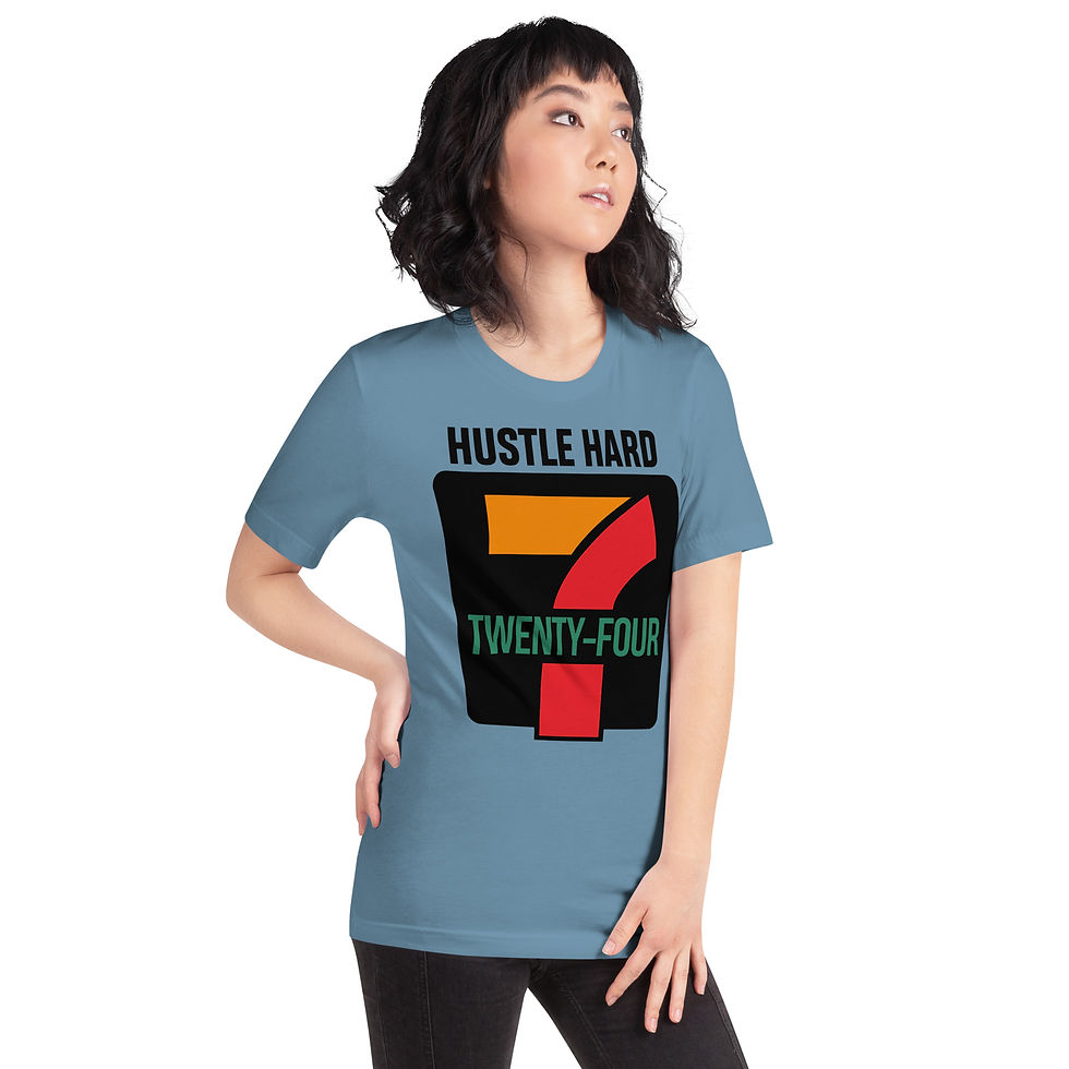 Thumbnail: Zaedons Women’s T Shirt Bright Tones Hustle 24/7 Print