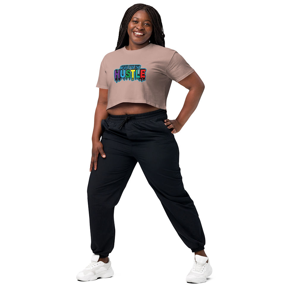 Thumbnail: Zaedons Womens Crop Top Never Stop Print