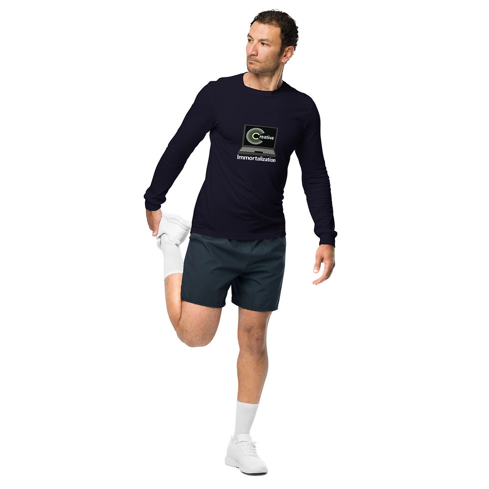 Thumbnail: T Shirt Mens Darks Long Sleeve WHT Creative Immortalization Print