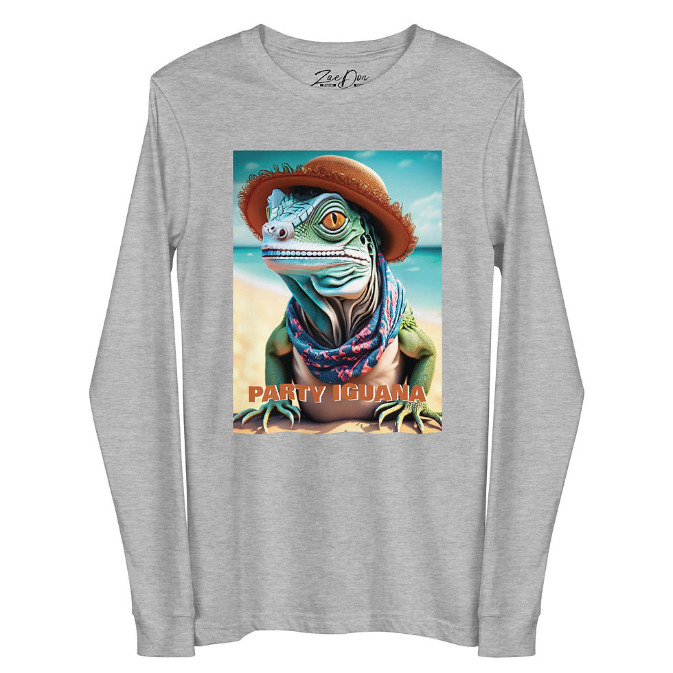 Thumbnail: Zaedons Womens Long Sleeve T Shirt Party Iguana Print