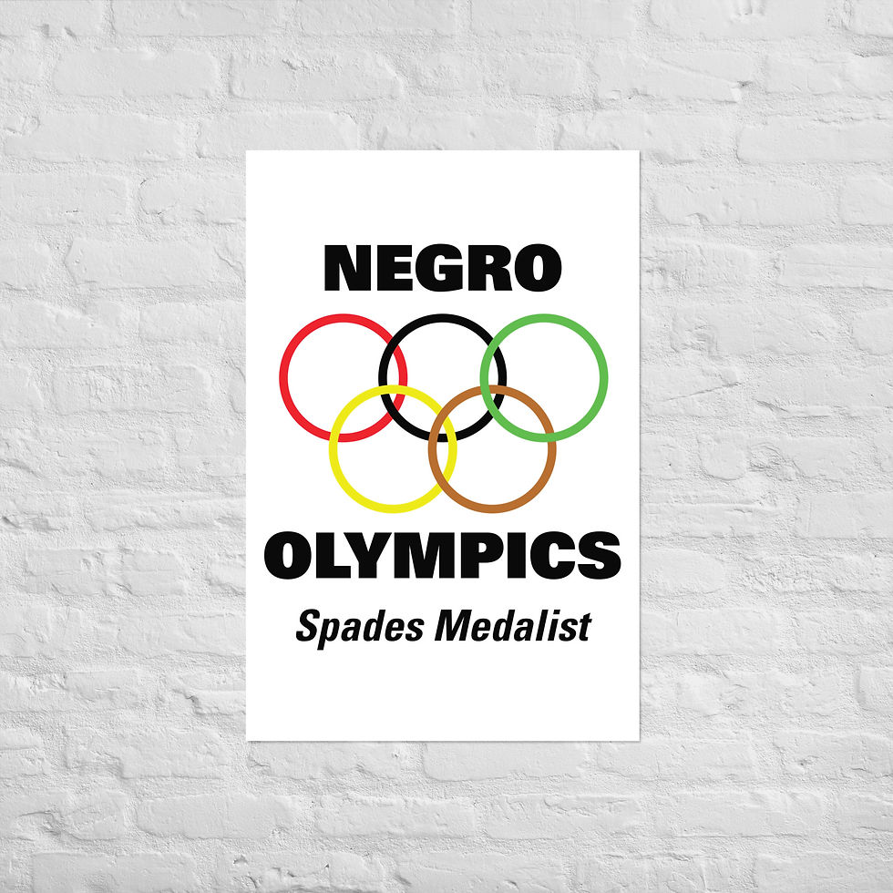 Thumbnail: Poster Negro Olympics Spades cultural art print matte paper wall decor