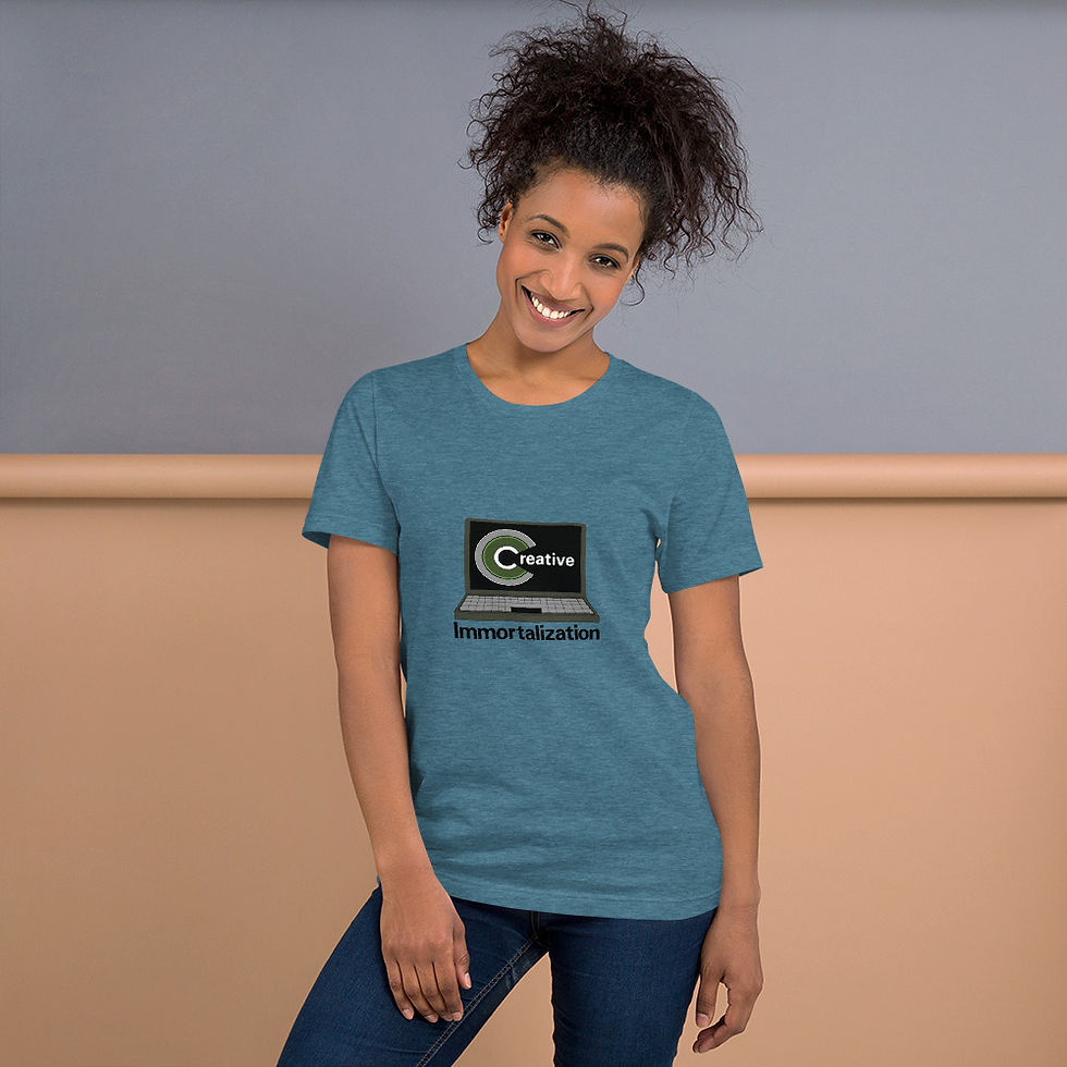 Thumbnail: T Shirts Womens Mid Tones Creative Immortalization Black Print