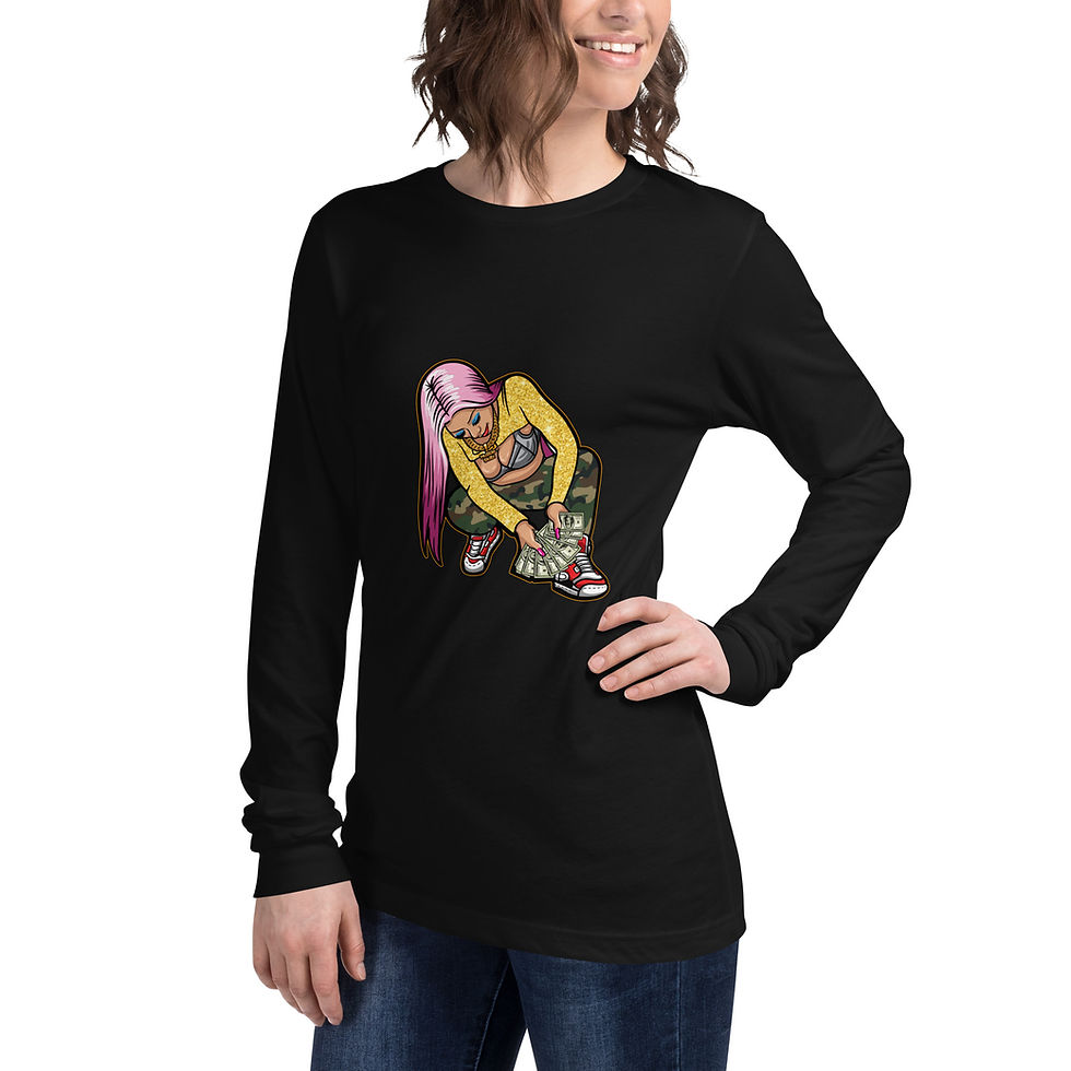 Thumbnail: Zaedons Womens Long Sleeve T Shirt Hustle Shawty Print