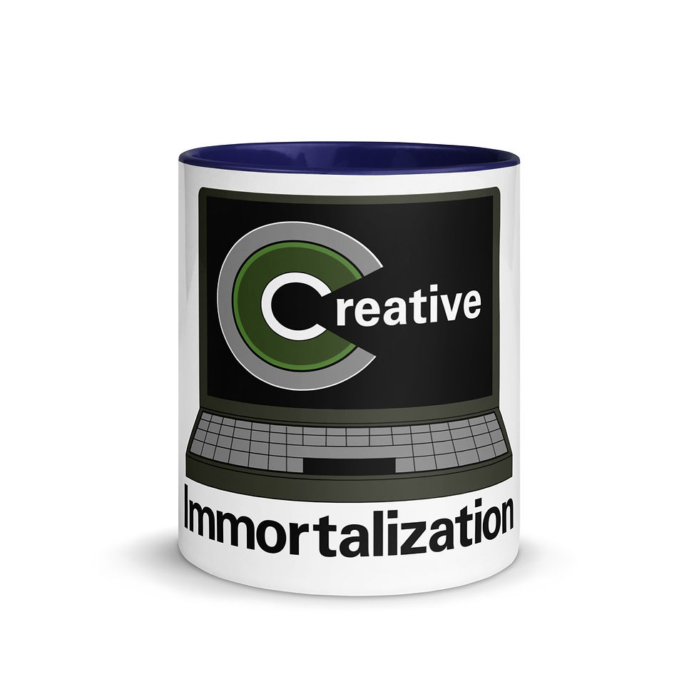 Thumbnail: Mug White Glossy Black Creative Immortalization Logo Colored Inside