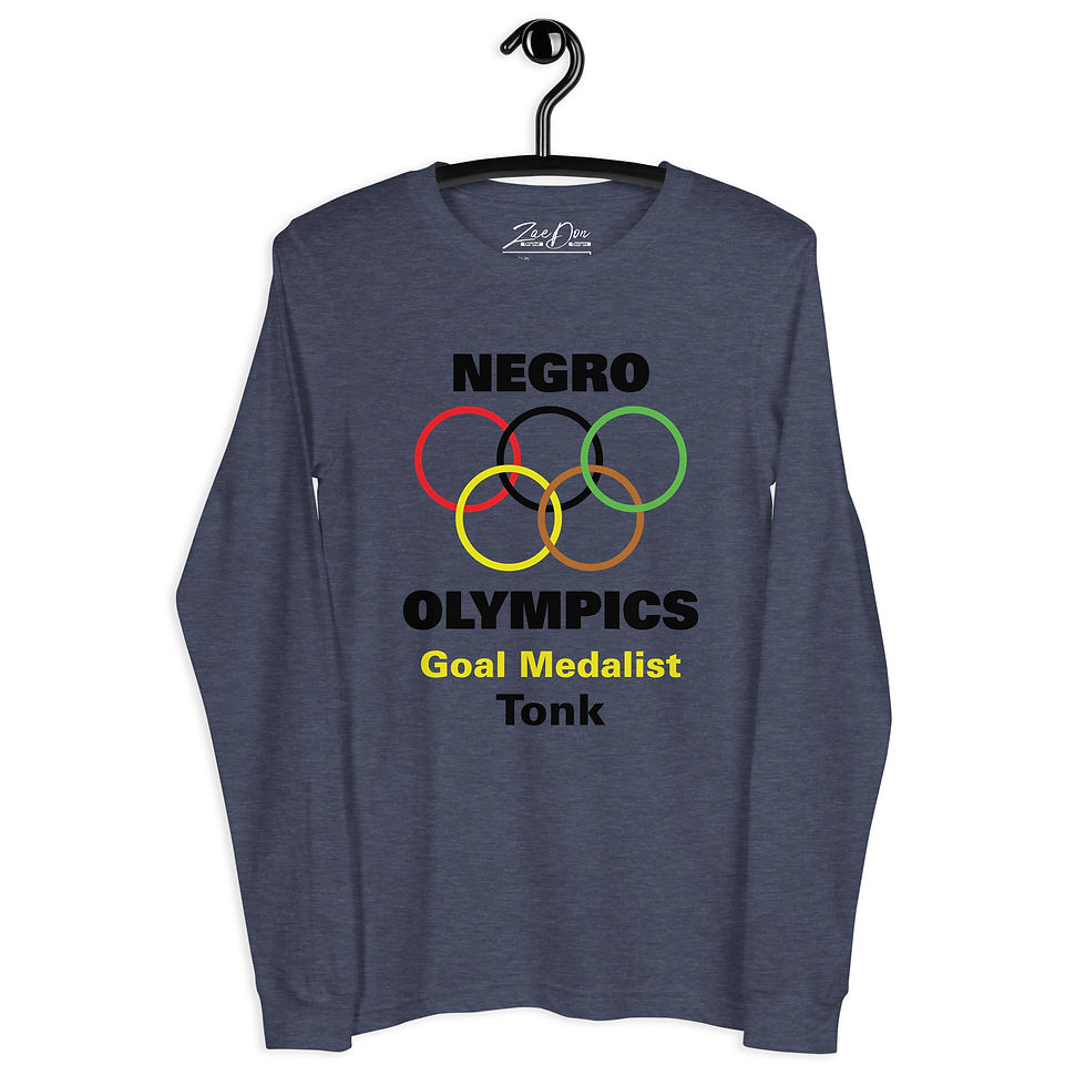 Thumbnail: Zaedons Womens Long Sleeve T Shirt Negro Olympics Tonk Gold Print