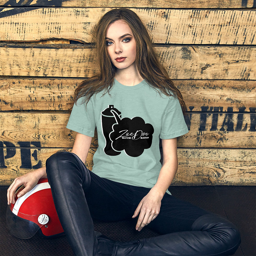 Thumbnail: Zaedons Womens T Shirt Spray Paint Pastels ZaeDon White Print