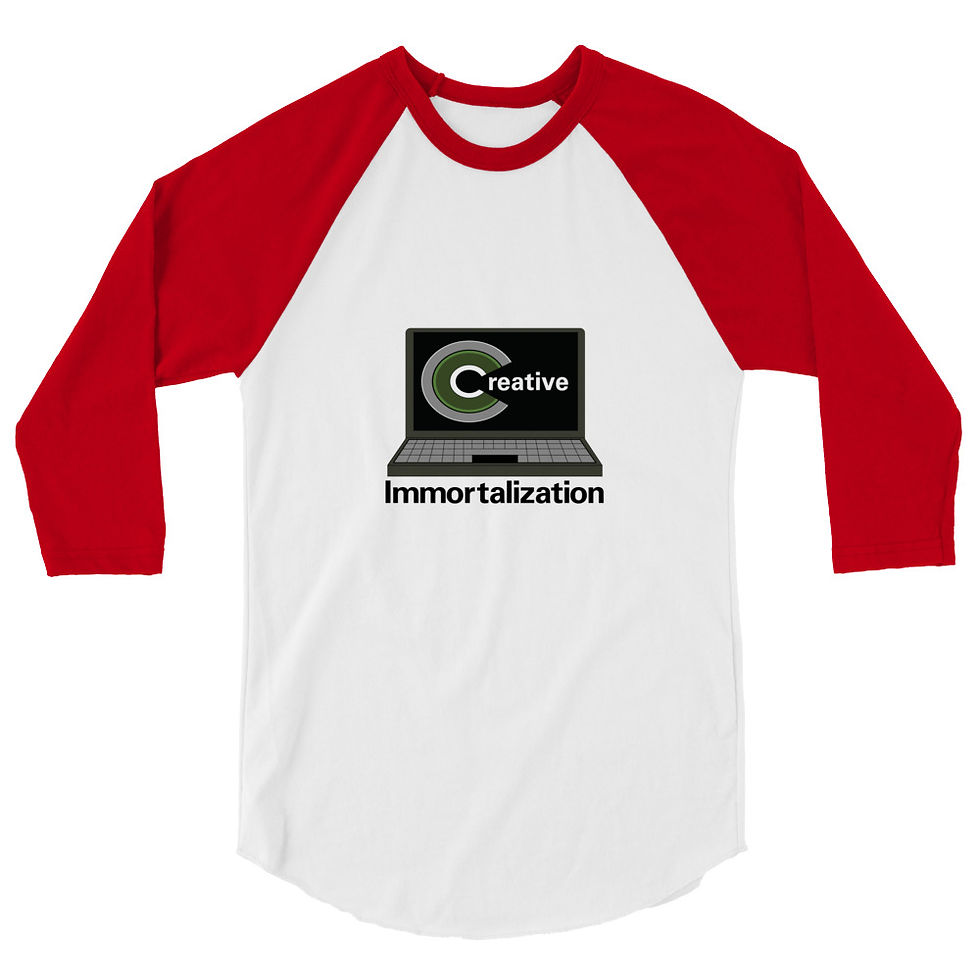 Thumbnail: T Shirt Womens 3/4 Sleeve BLK Creative Immortalization Print