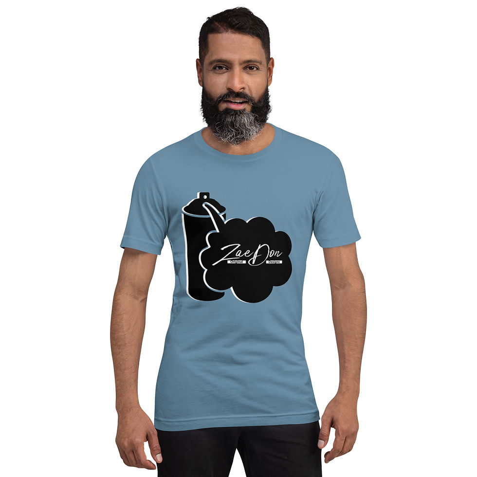 Thumbnail: Mens T Shirt Mid Tones Spray Paint Zaedon White Print Zaedons Streetwear