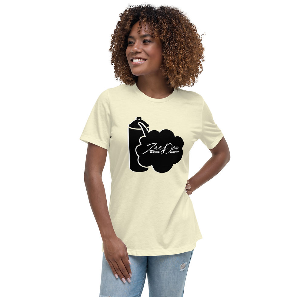 Zaedons Womens T Shirt Pastels Relaxed ZaeDon White Print