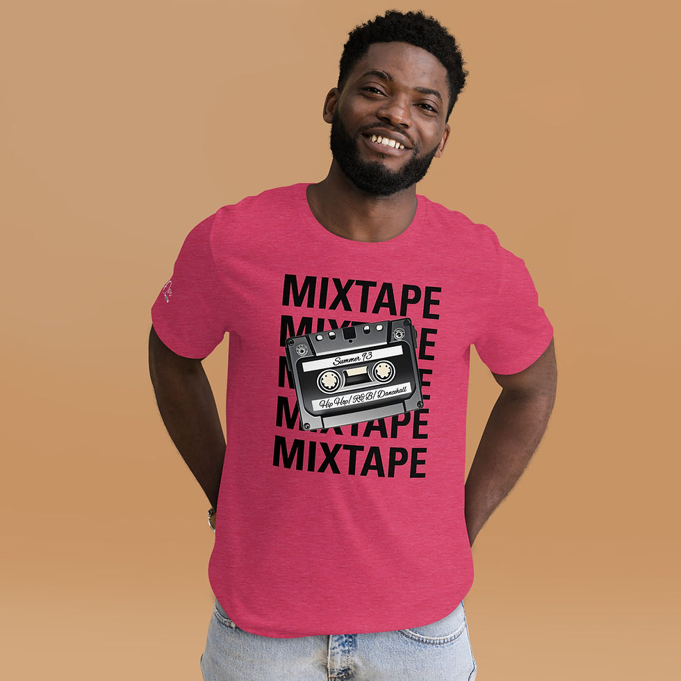 Thumbnail: Zaedons Mens T Shirt Dark Tones Mixtape Print