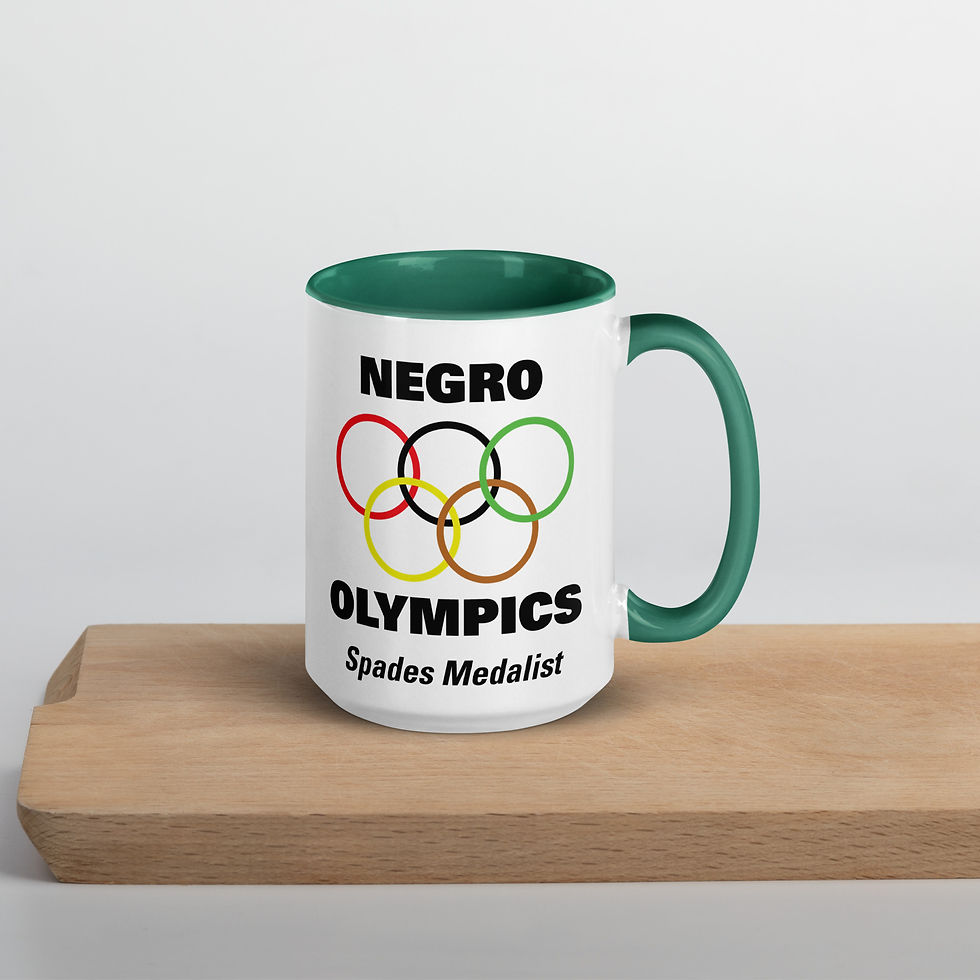 Thumbnail: Mug White Glossy Negro Olympics Spades Print Colored Inside