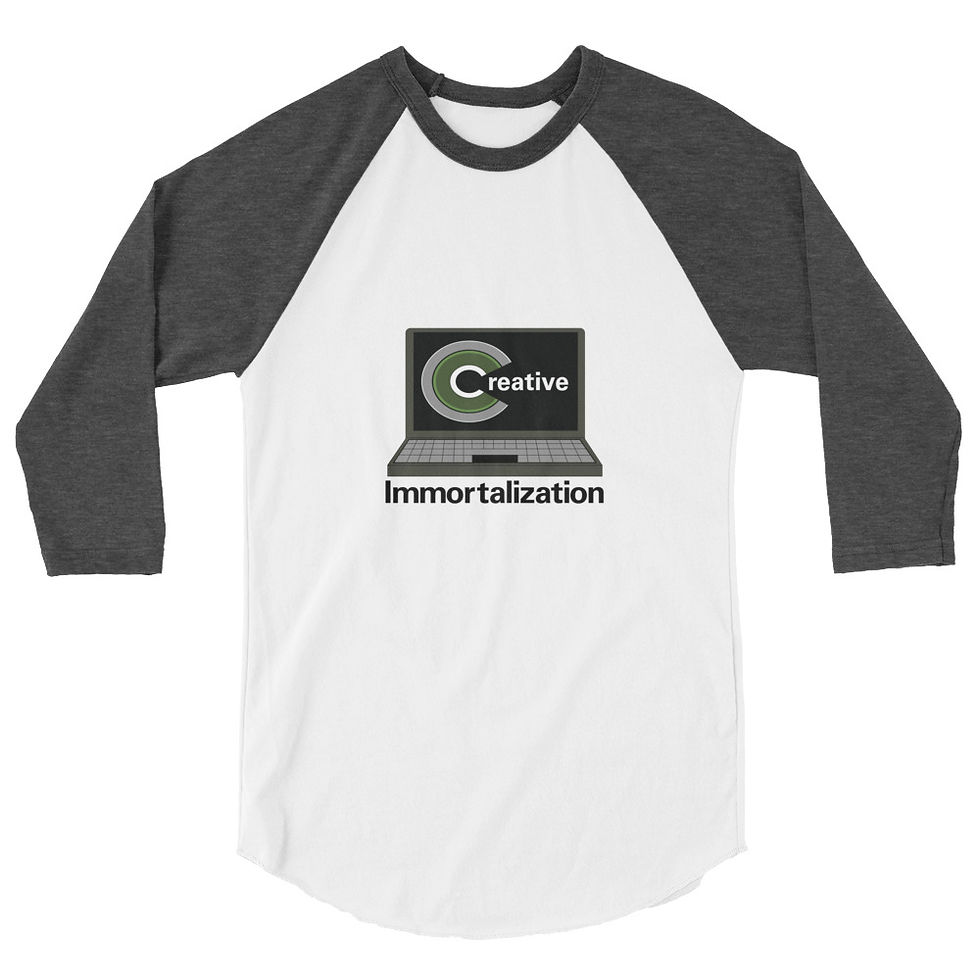 Thumbnail: T Shirt Womens 3/4 Sleeve BLK Creative Immortalization Print