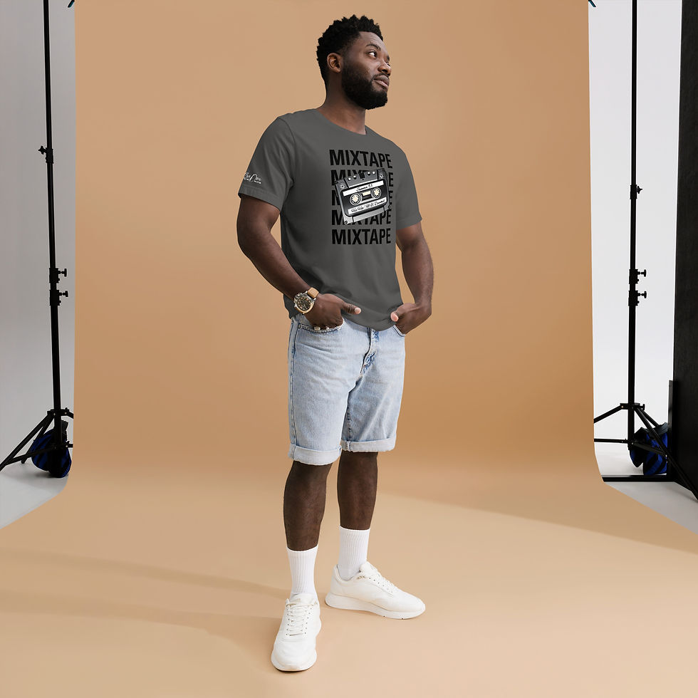 Thumbnail: Zaedons Mens T Shirt Dark Tones Mixtape Print