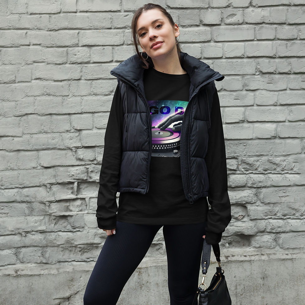 Thumbnail: Zaedons Womens Long Sleeve T Shirt Go DJ Print