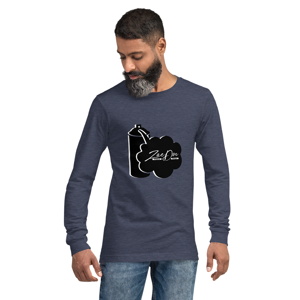 Thumbnail: Zaedons Mens Long Sleeve Spray Paint ZaeDon Print Dark Colors