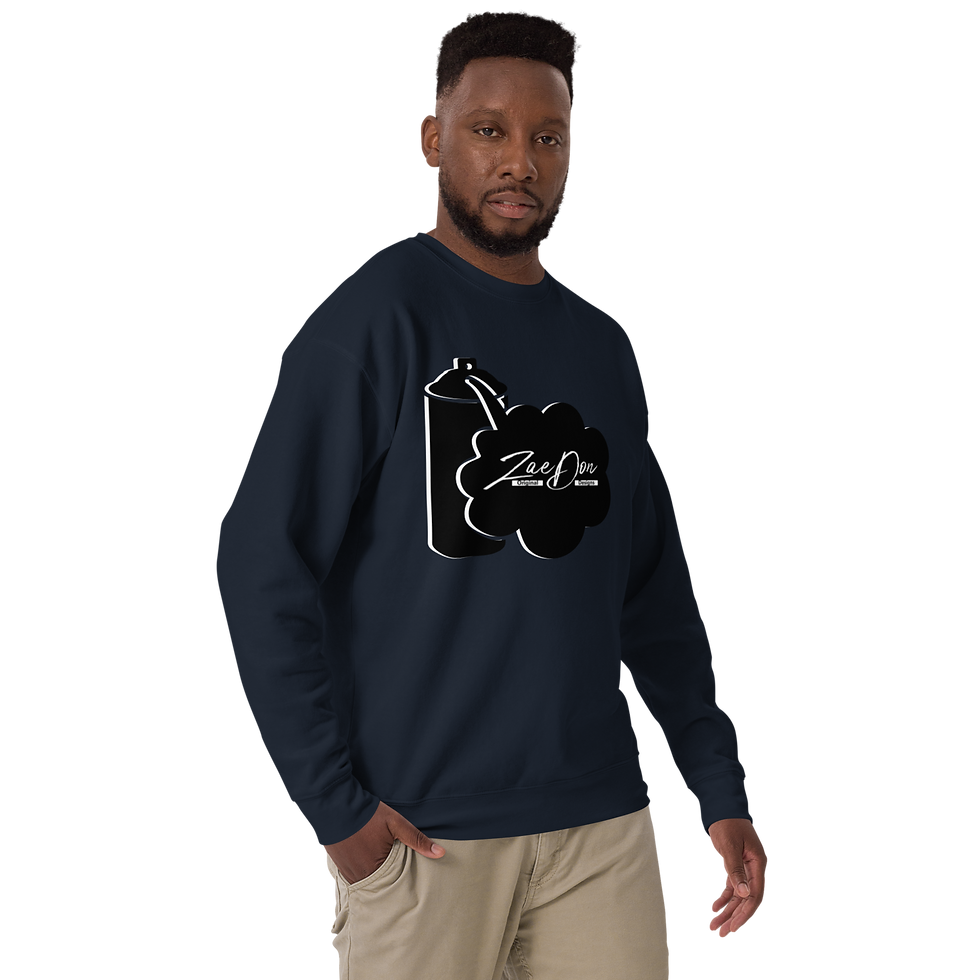 Thumbnail: Mens Sweatshirt Premium Spray Paint ZaeDon White Print by Zaedons