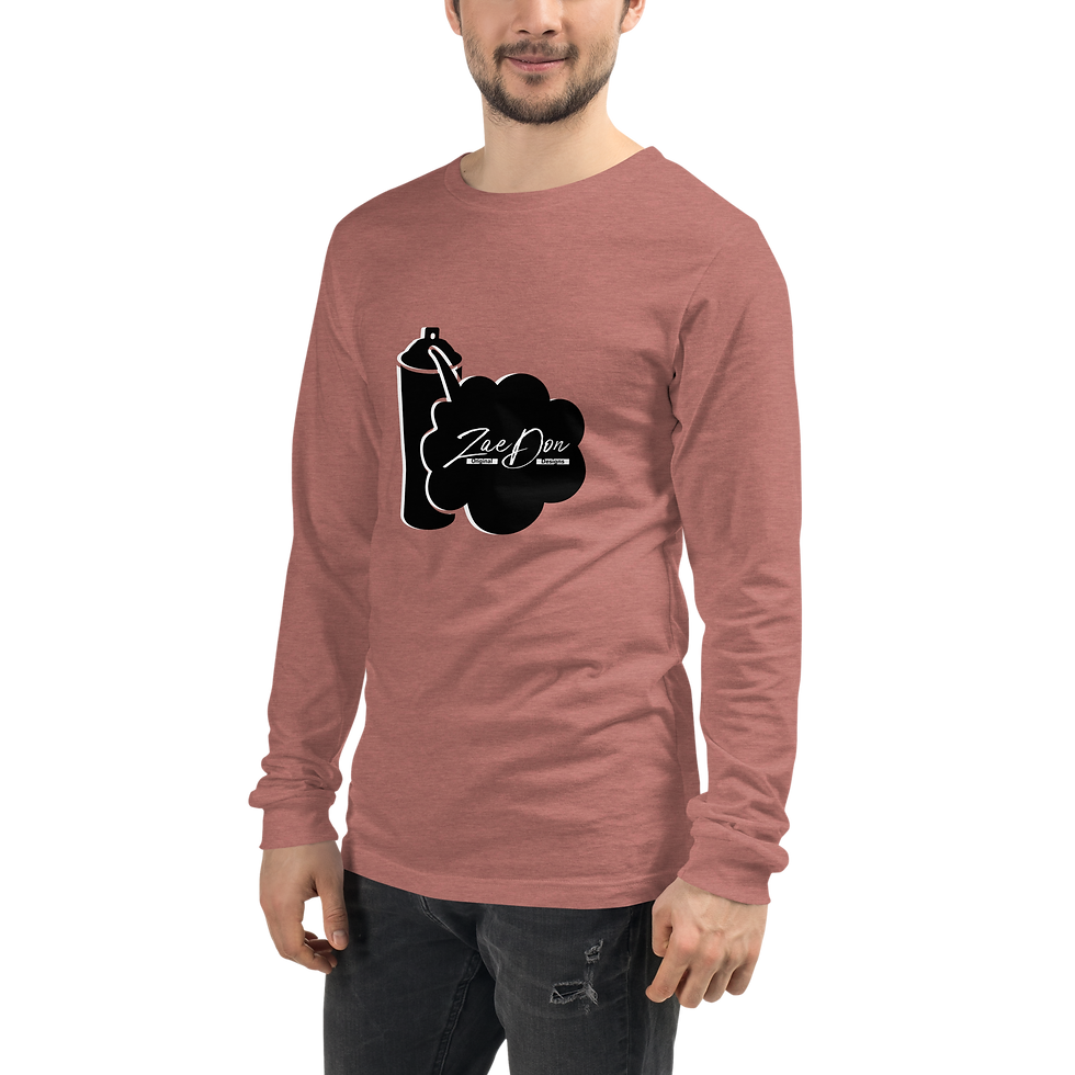Thumbnail: Zaedons Mens Long Sleeve Spray Paint ZaeDon Print Light Colors