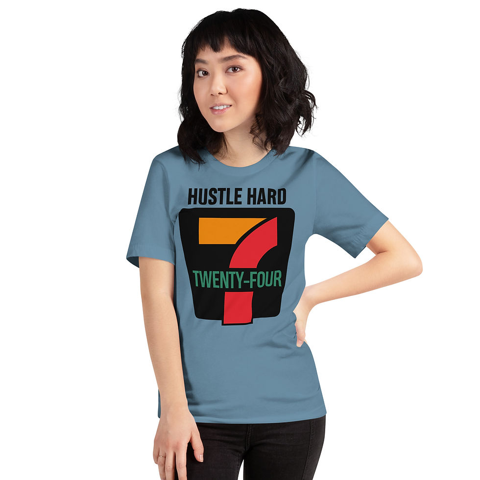 Thumbnail: Zaedons Women’s T Shirt Bright Tones Hustle 24/7 Print