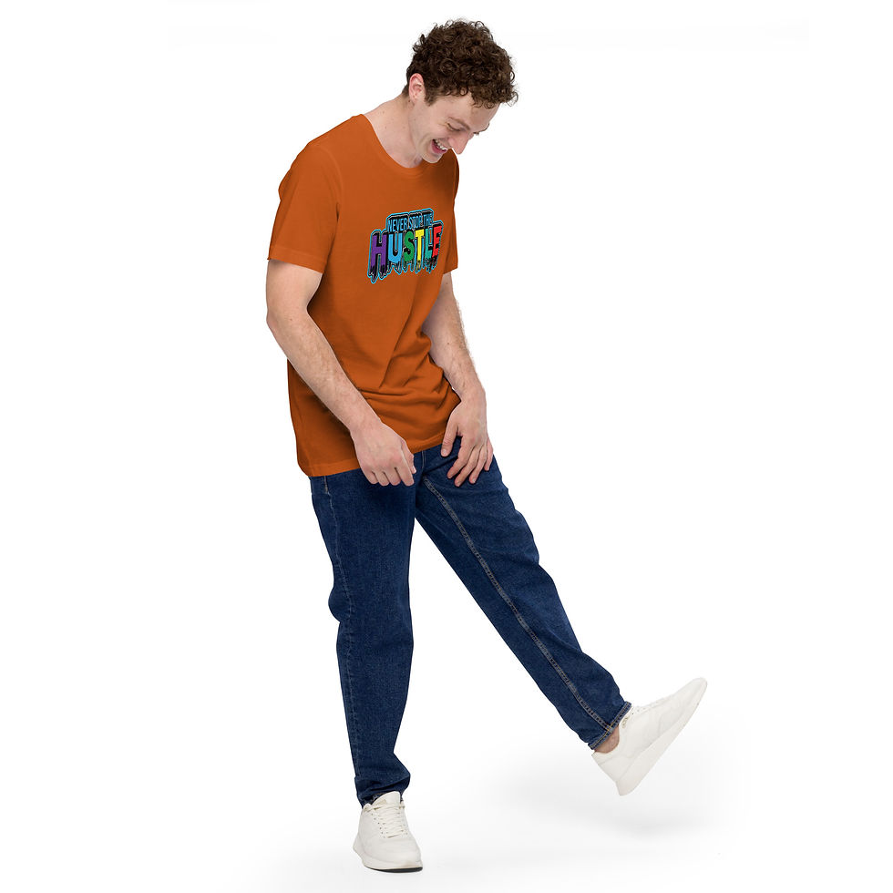 Thumbnail: Mens T Shirt Bright Tones Never Stop Print Zaedons Streetwear