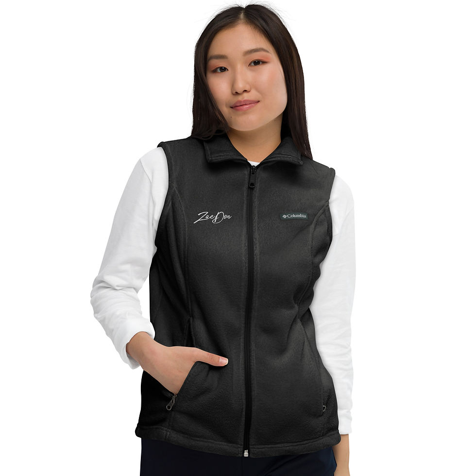 Thumbnail: Zaedons Womens Vest Black Columbia Fleece ZaeDon Embroidered