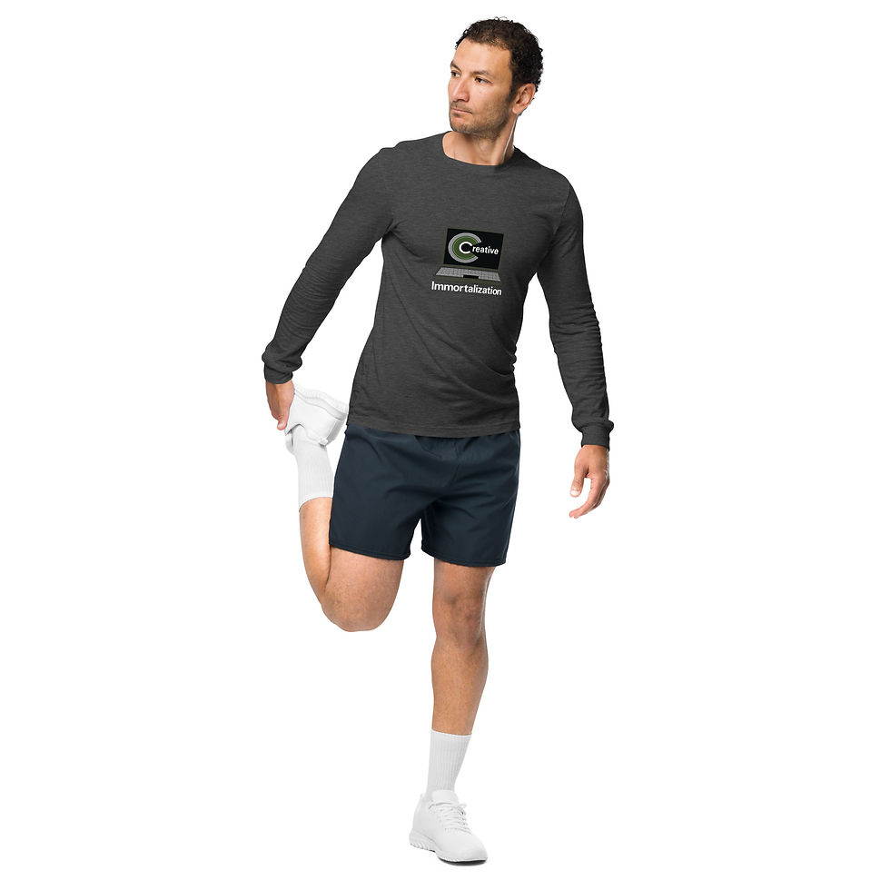 Thumbnail: T Shirt Mens Darks Long Sleeve WHT Creative Immortalization Print