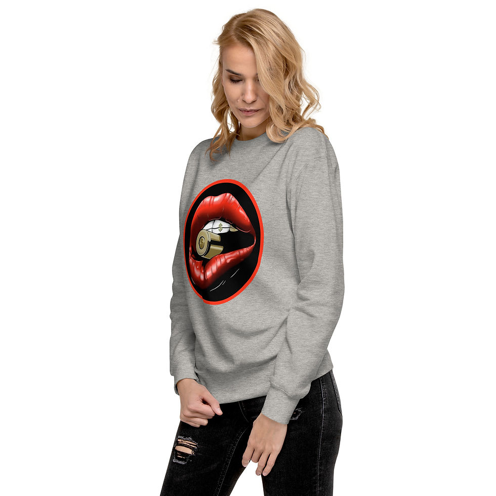 Thumbnail: Zaedons Womens Sweatshirt Premium Hot Lips Print