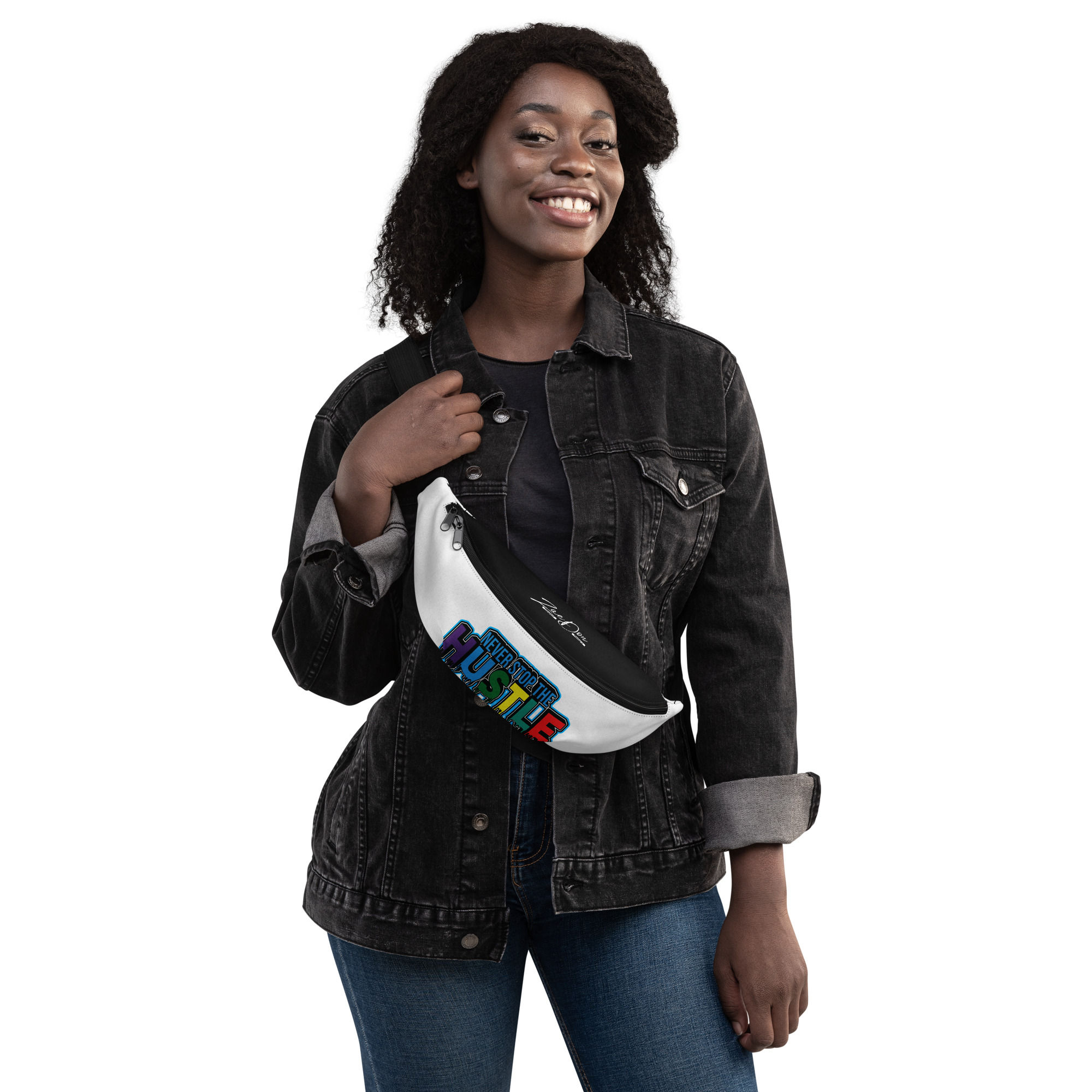 Fanny Pack Never Stop Print graphic waist bag streetwear accessory