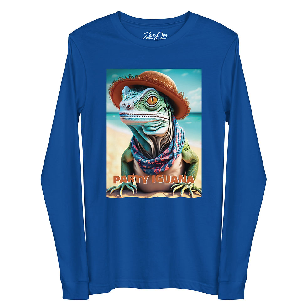 Thumbnail: Zaedons Womens Long Sleeve T Shirt Party Iguana Print