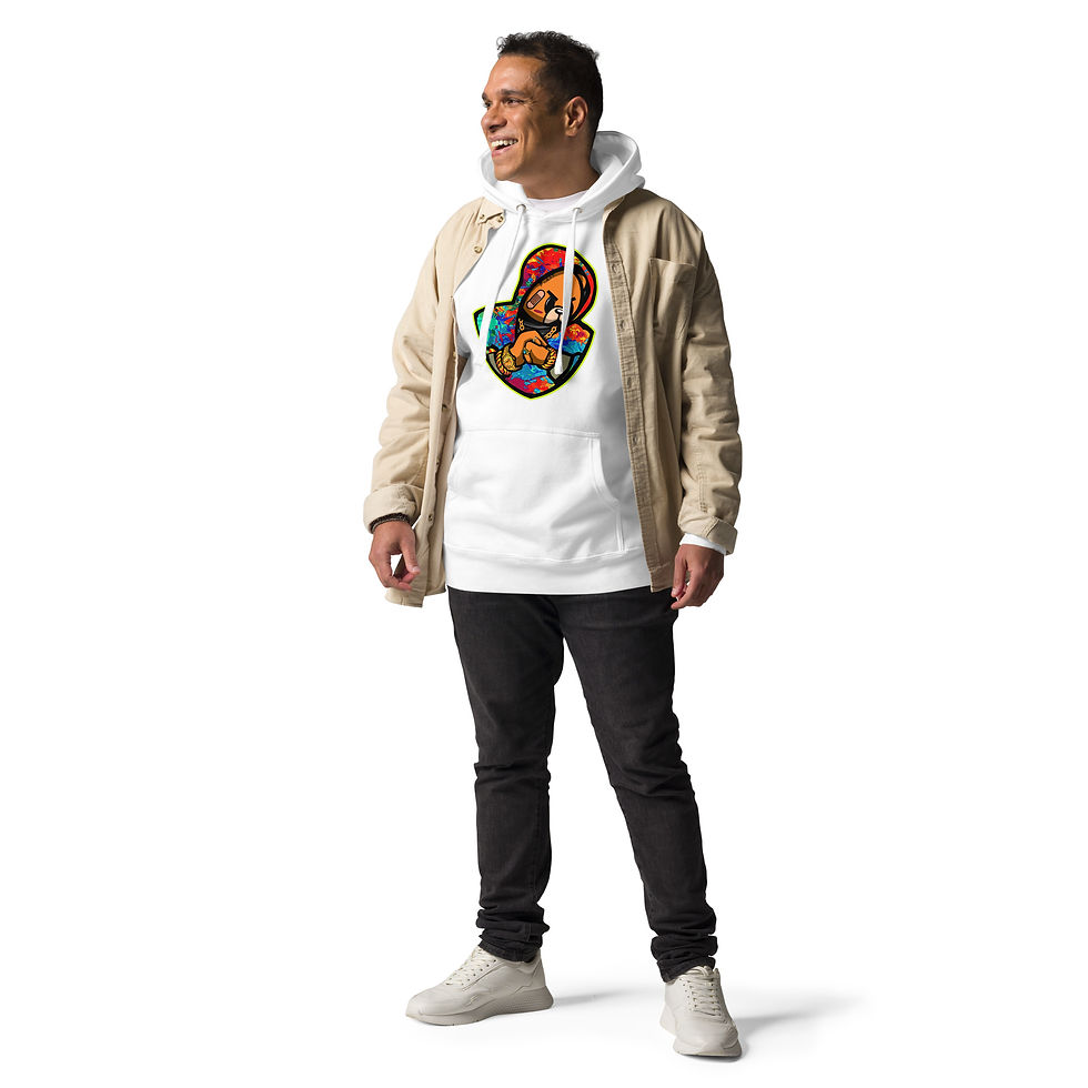Thumbnail: Zaedons Mens Hoodie Premium Hustle Bear Print