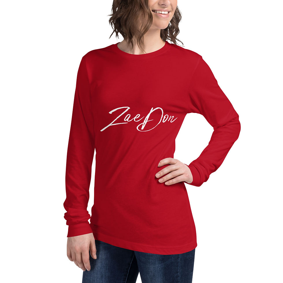 Thumbnail: Zaedons Womens Long Sleeve T Shirt Dark Colors Long Sleeve White ZaeDon Print