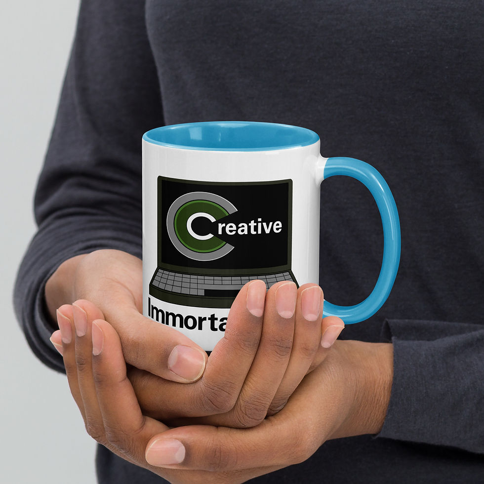 Thumbnail: Mug White Glossy Black Creative Immortalization Logo Colored Inside