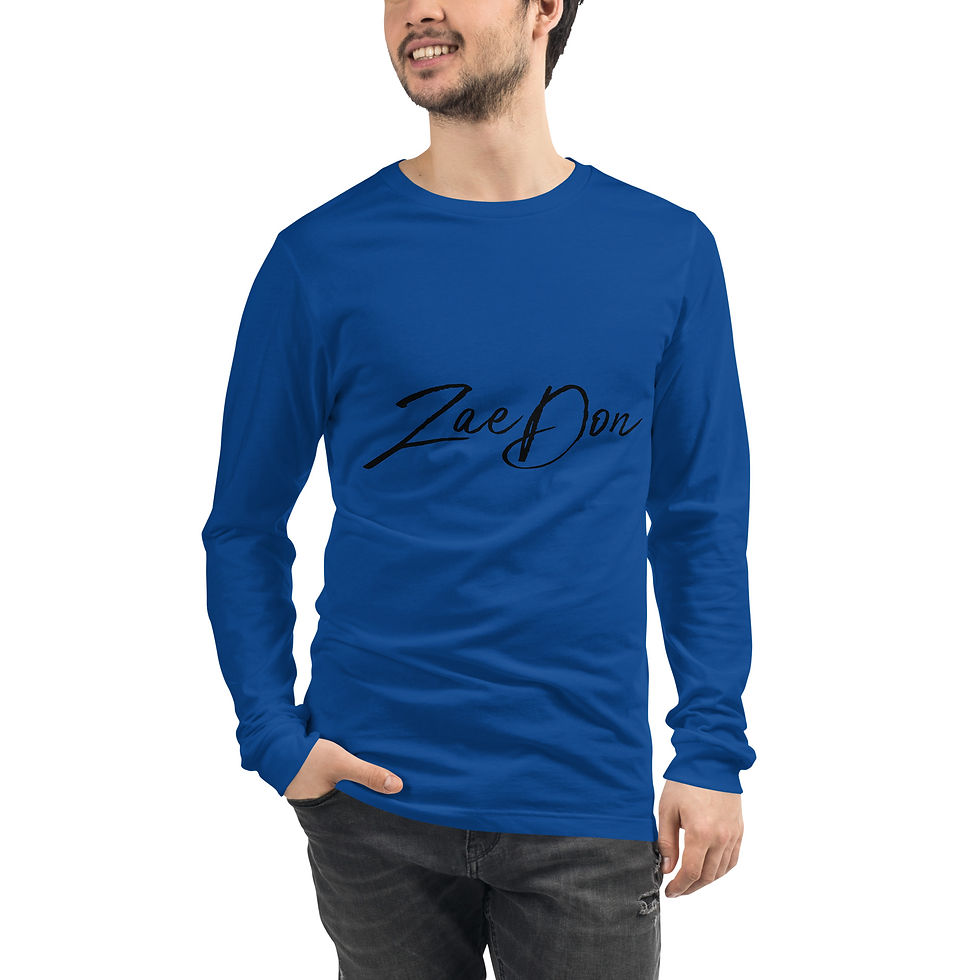 Thumbnail: Zaedons Mens Long Sleeve ZaeDon Signature Print Light Colors Black