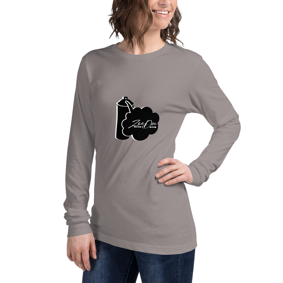 Thumbnail: Zaedons Womens Long Sleeve T Shirt Light Colors Long Sleeve White Spray Paint ZaeDon Print