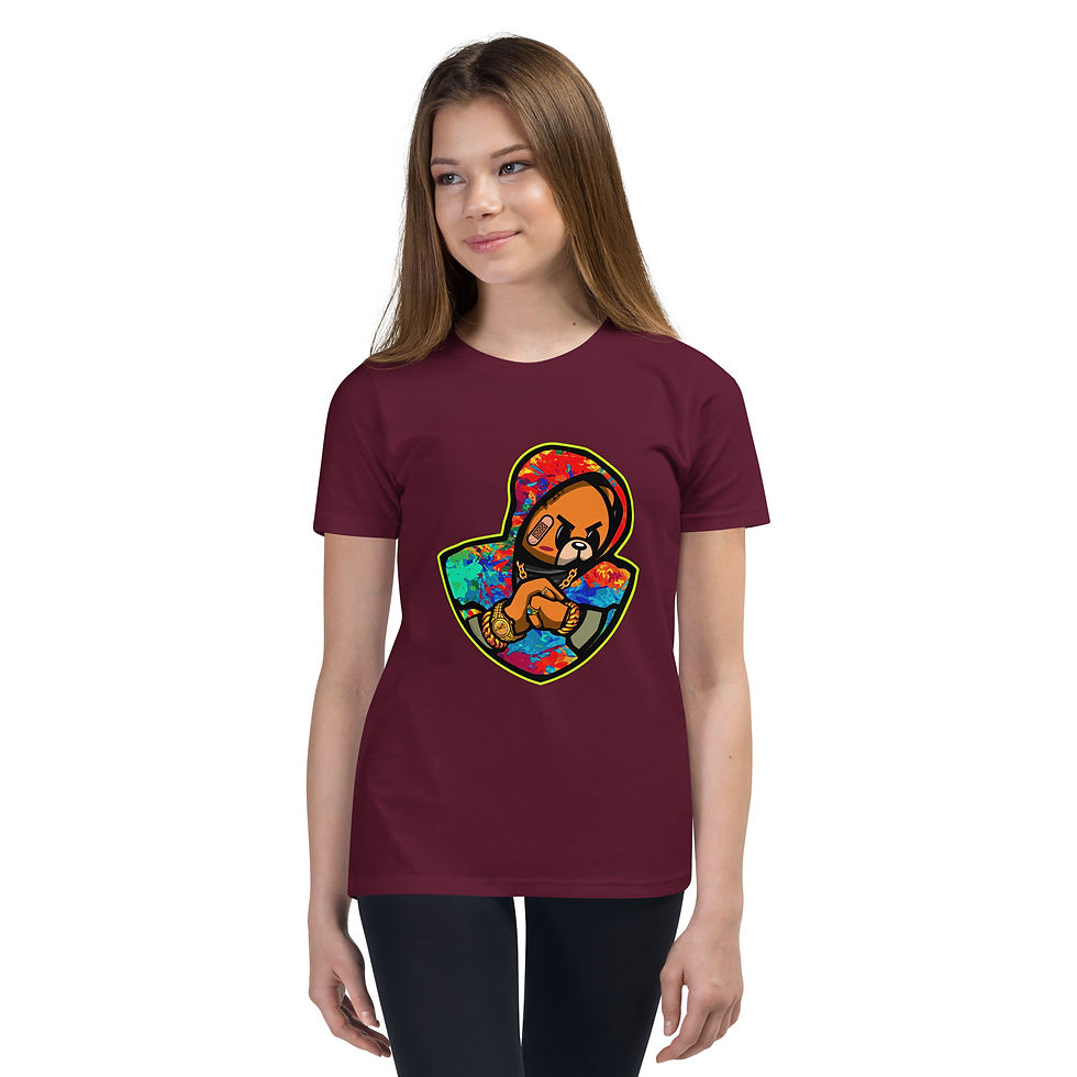 Thumbnail: Kids T‑Shirt Hustle Bear Print graphic tee