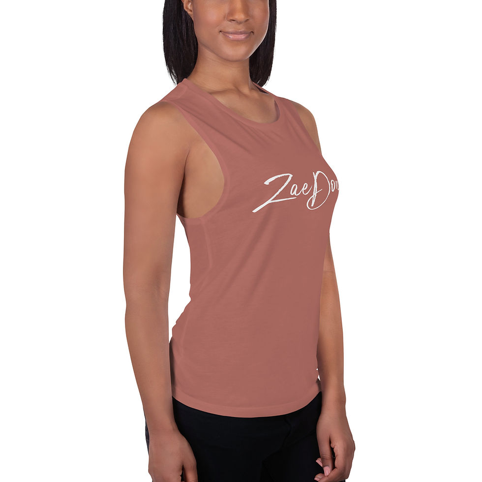 Thumbnail: Zaedons Women’s Muscle Tank Dark Tone ZaeDon Print