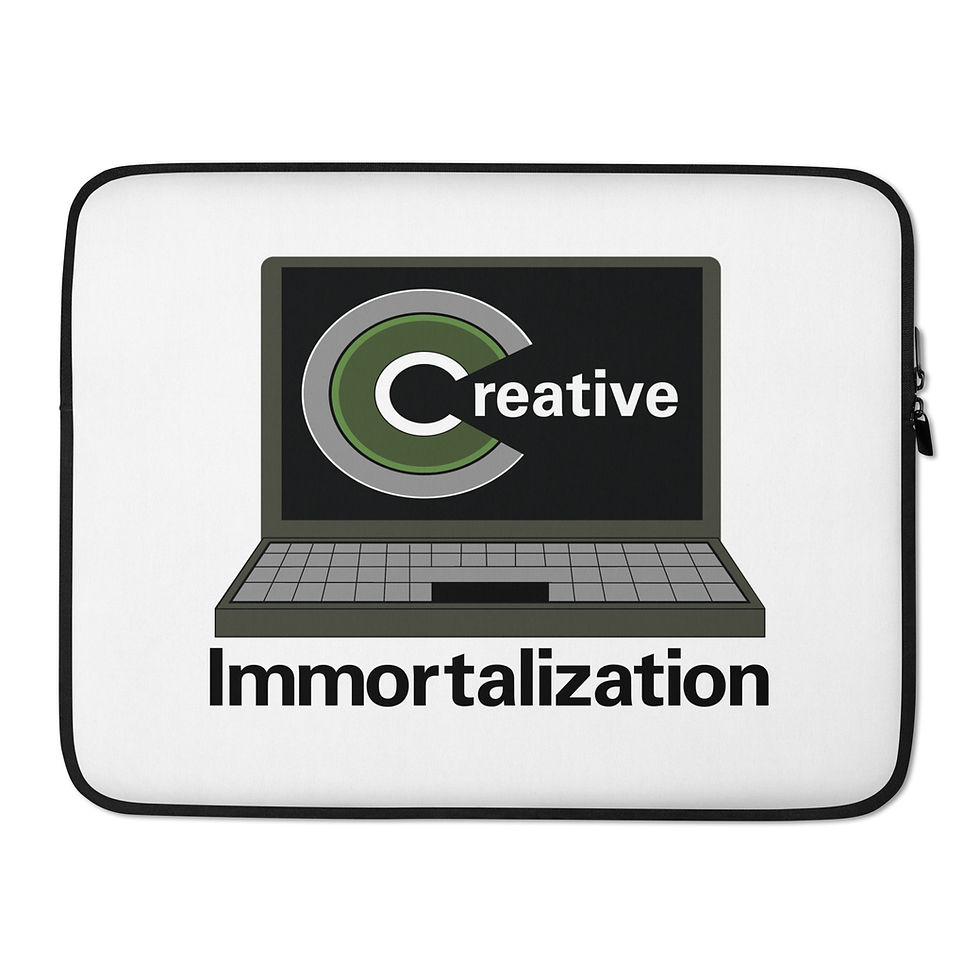 Thumbnail: Laptop Sleeve White Black Creative Immortalization Logo